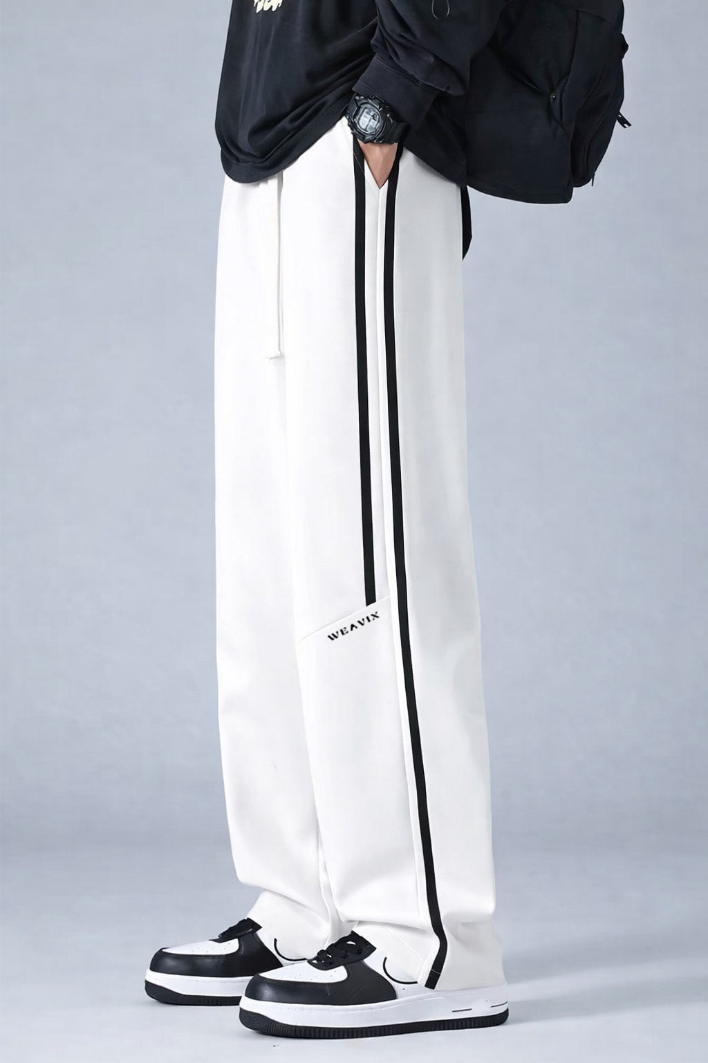 Stripe SweatPants - White