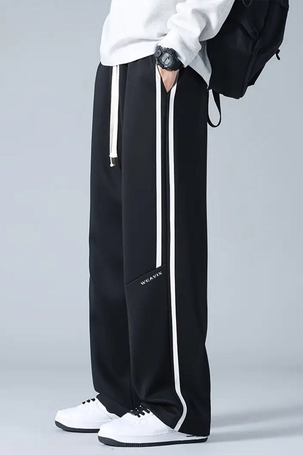 Stripe SweatPants - Black