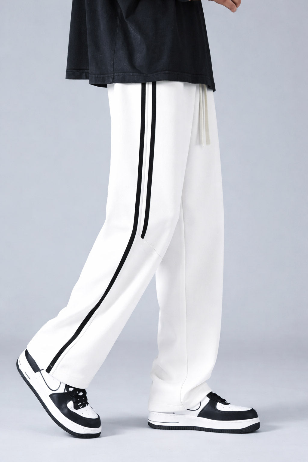 Stripe SweatPants - White