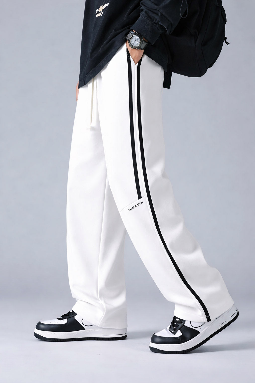 Stripe SweatPants - White